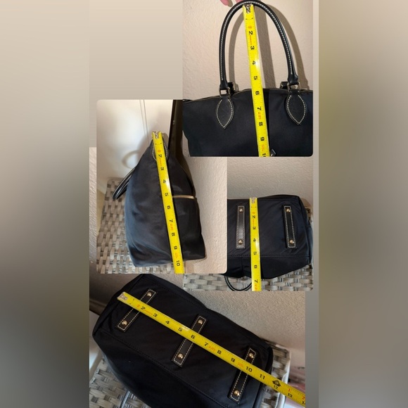 Dooney & Bourke Black/Pink Nylon Satchel Tote Bag & Leather Crossbody Strap - Picture 3 of 16